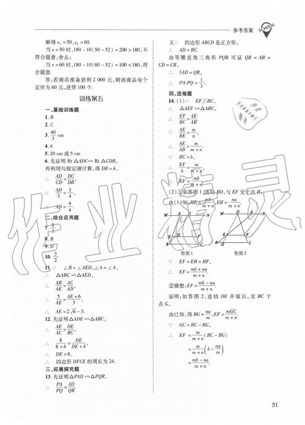 2019年新课程问题解决导学方案九年级数学上册华师大版 第51页