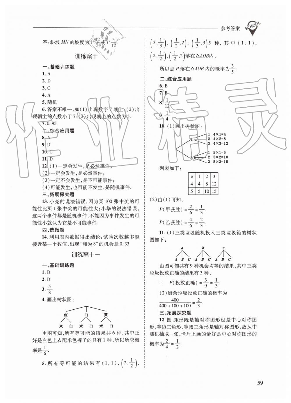 2019年新課程問題解決導(dǎo)學(xué)方案九年級數(shù)學(xué)上冊華師大版 第59頁