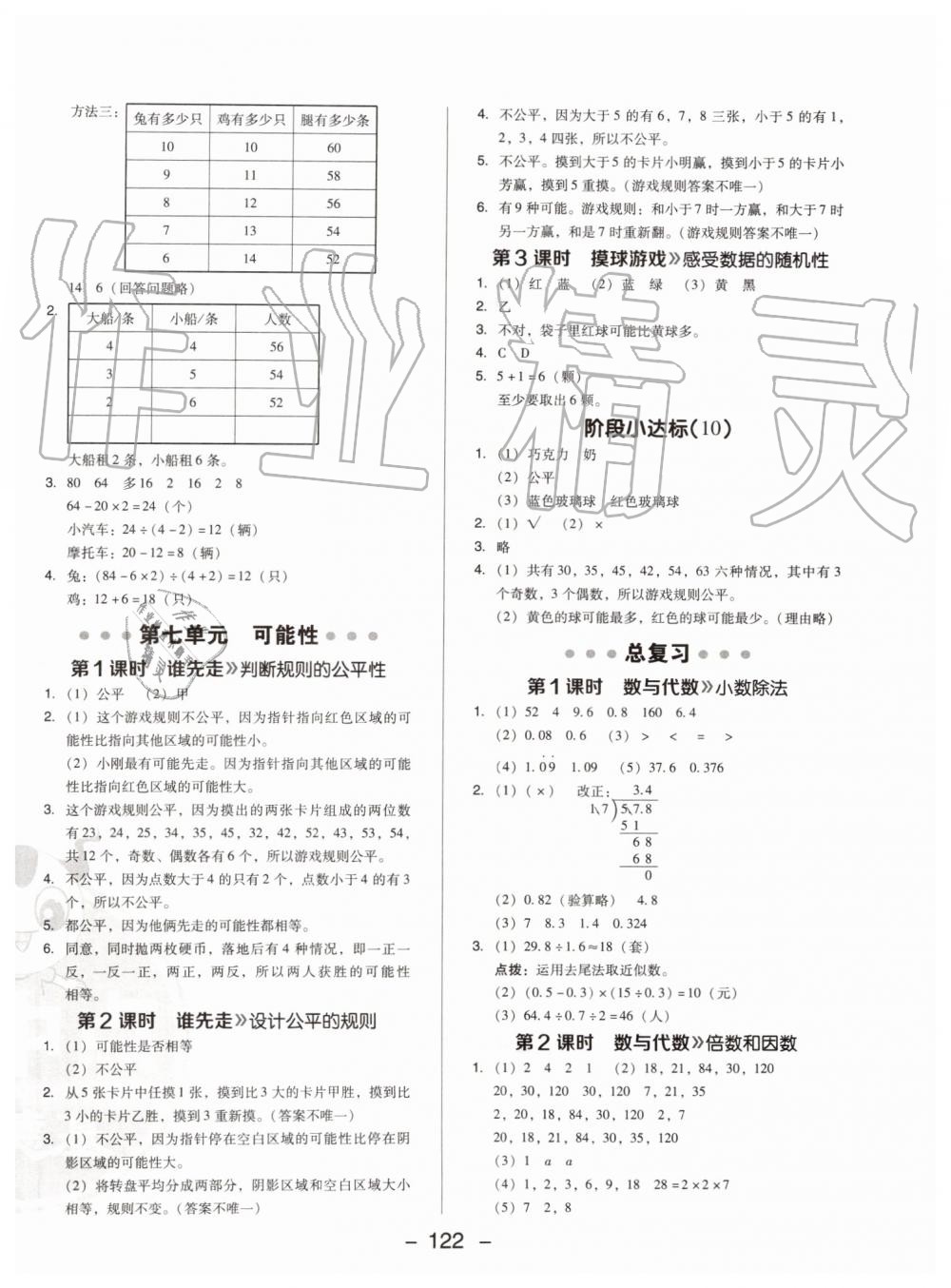 2019年综合应用创新题典中点五年级数学上册北师大版陕西人民教育出版社 第22页