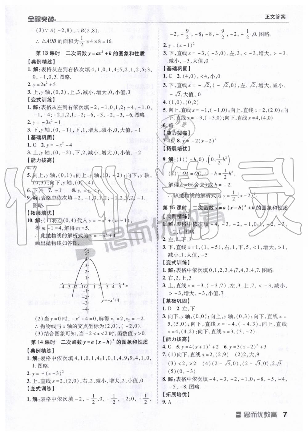 2019年全程突破九年級(jí)數(shù)學(xué)全一冊(cè)人教版 第7頁(yè)