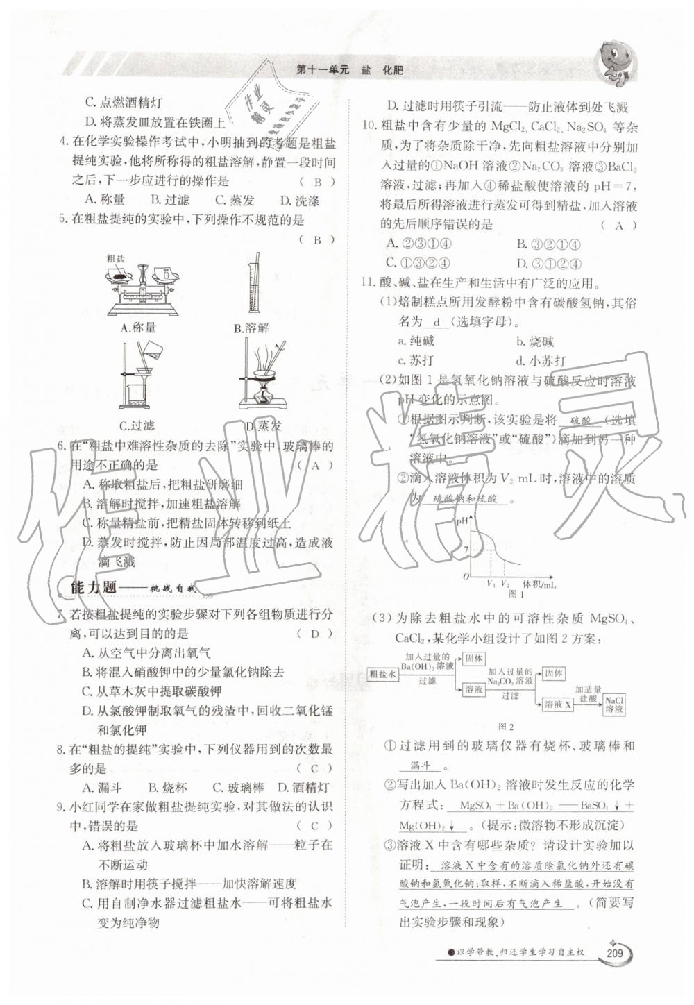 2019年金太阳导学案九年级化学全一册人教版 第209页