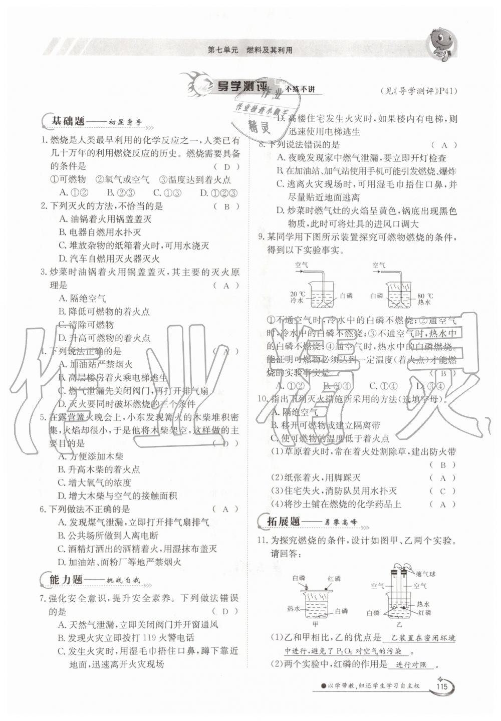 2019年金太阳导学案九年级化学全一册人教版 第115页