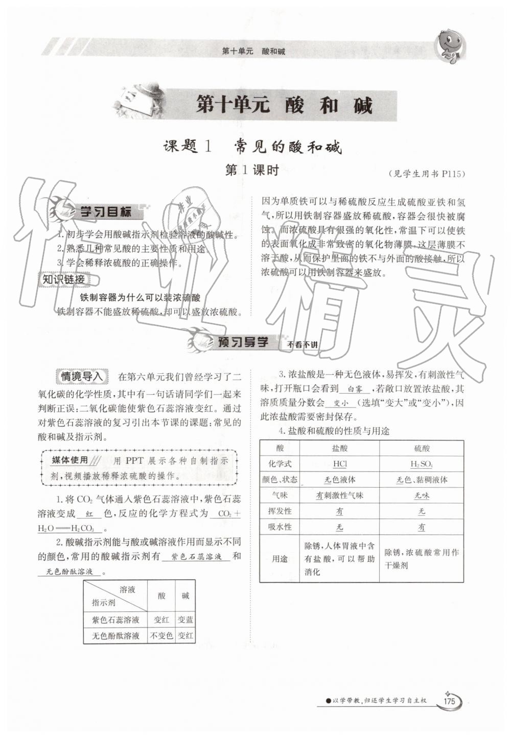 2019年金太阳导学案九年级化学全一册人教版 第175页