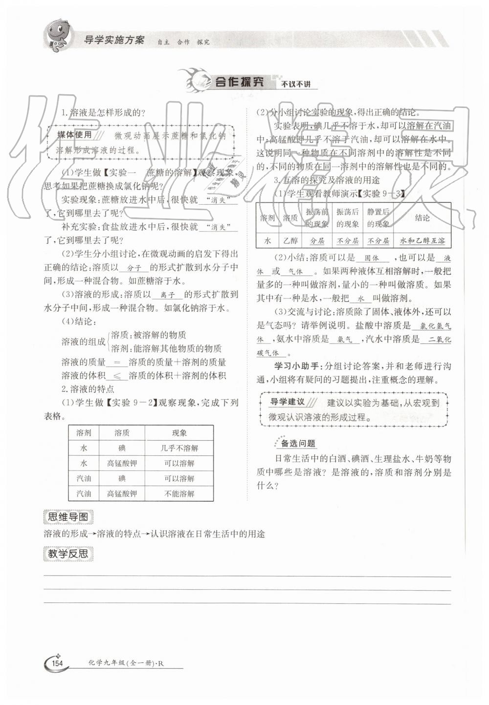 2019年金太阳导学案九年级化学全一册人教版 第154页