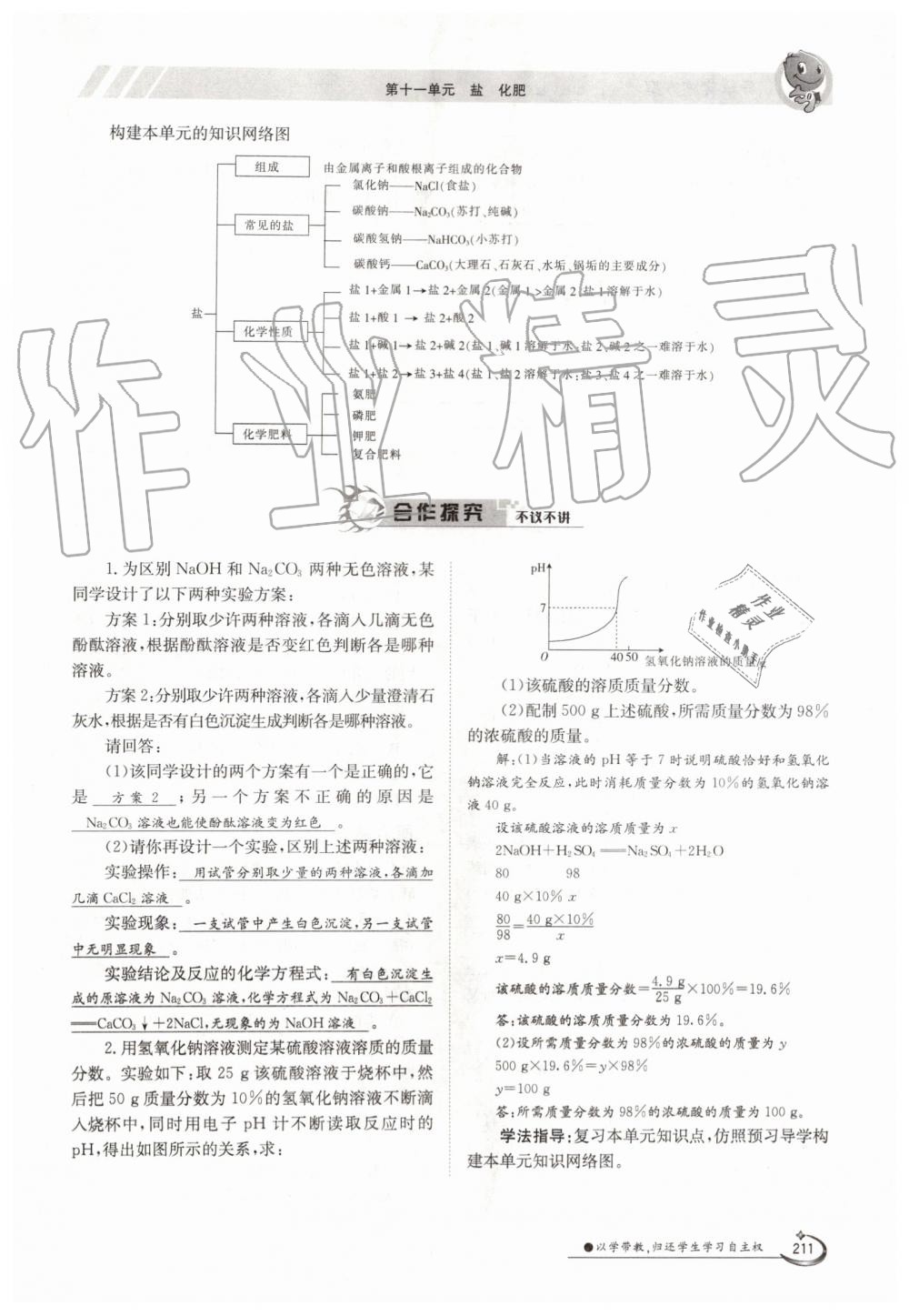 2019年金太阳导学案九年级化学全一册人教版 第211页