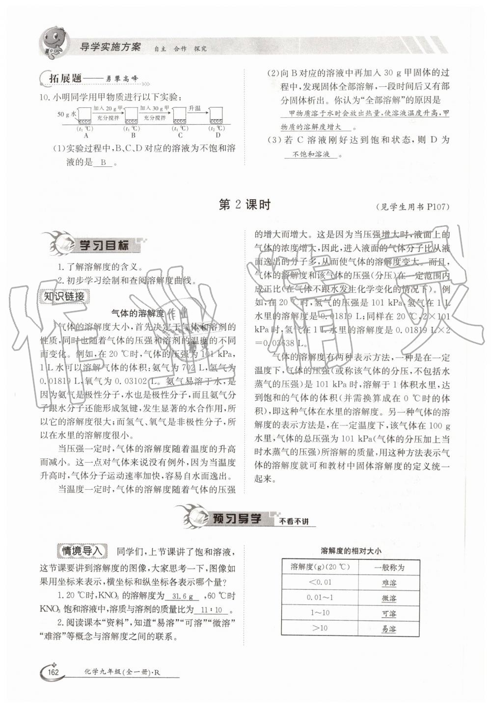 2019年金太阳导学案九年级化学全一册人教版 第162页