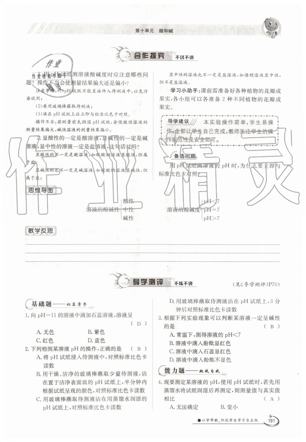 2019年金太阳导学案九年级化学全一册人教版 第191页