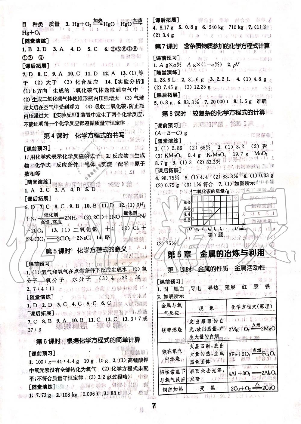 2019年創(chuàng)新優(yōu)化學(xué)案九年級(jí)化學(xué)上冊(cè)滬教版 第7頁