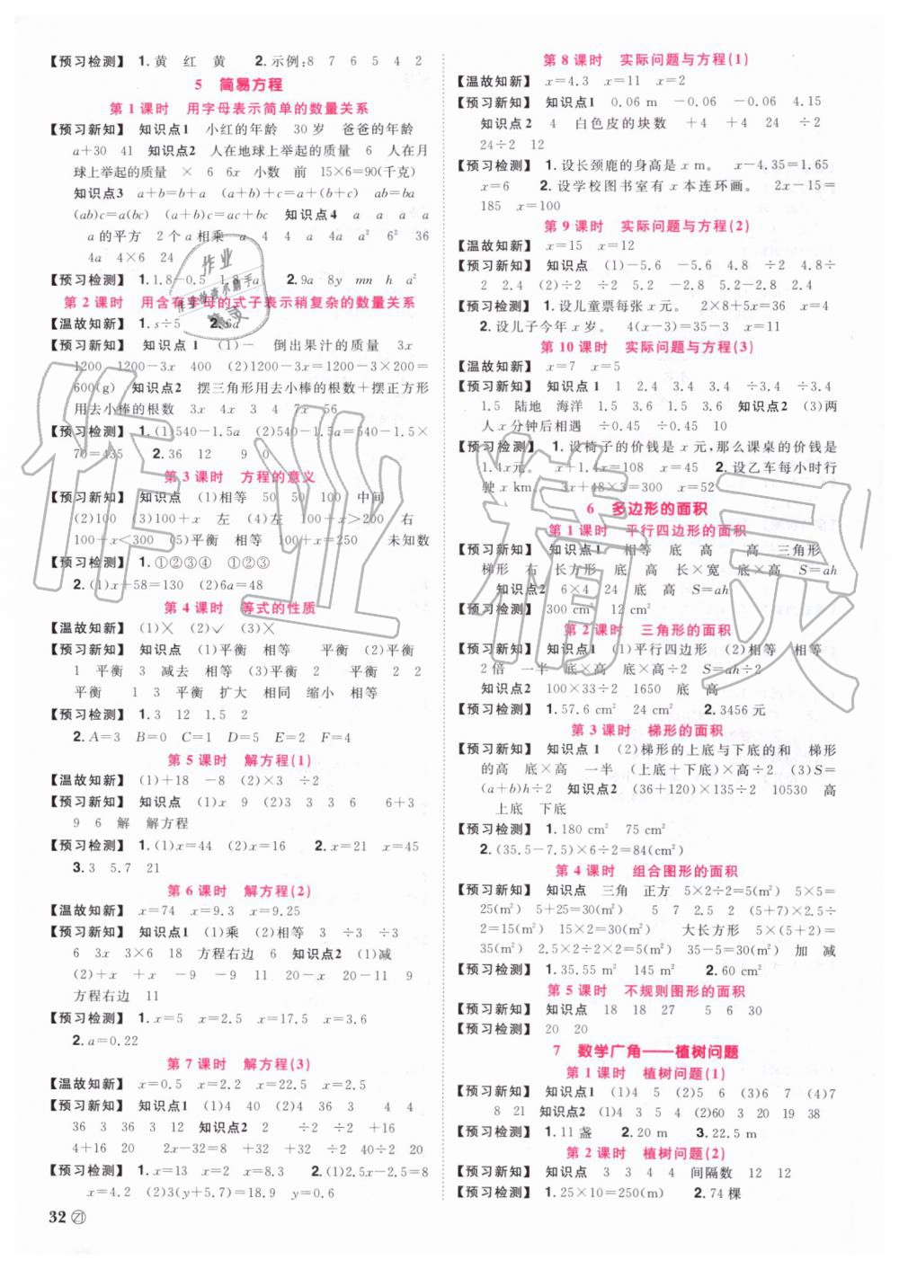 2019年陽光同學(xué)課時(shí)達(dá)標(biāo)訓(xùn)練五年級數(shù)學(xué)上冊人教版浙江專版 第18頁