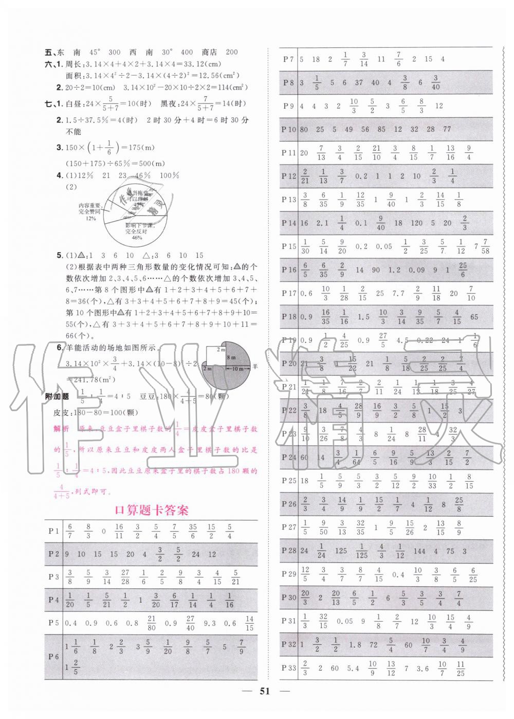 2019年陽光同學(xué)課時達標(biāo)訓(xùn)練六年級數(shù)學(xué)上冊人教版浙江專版 第15頁