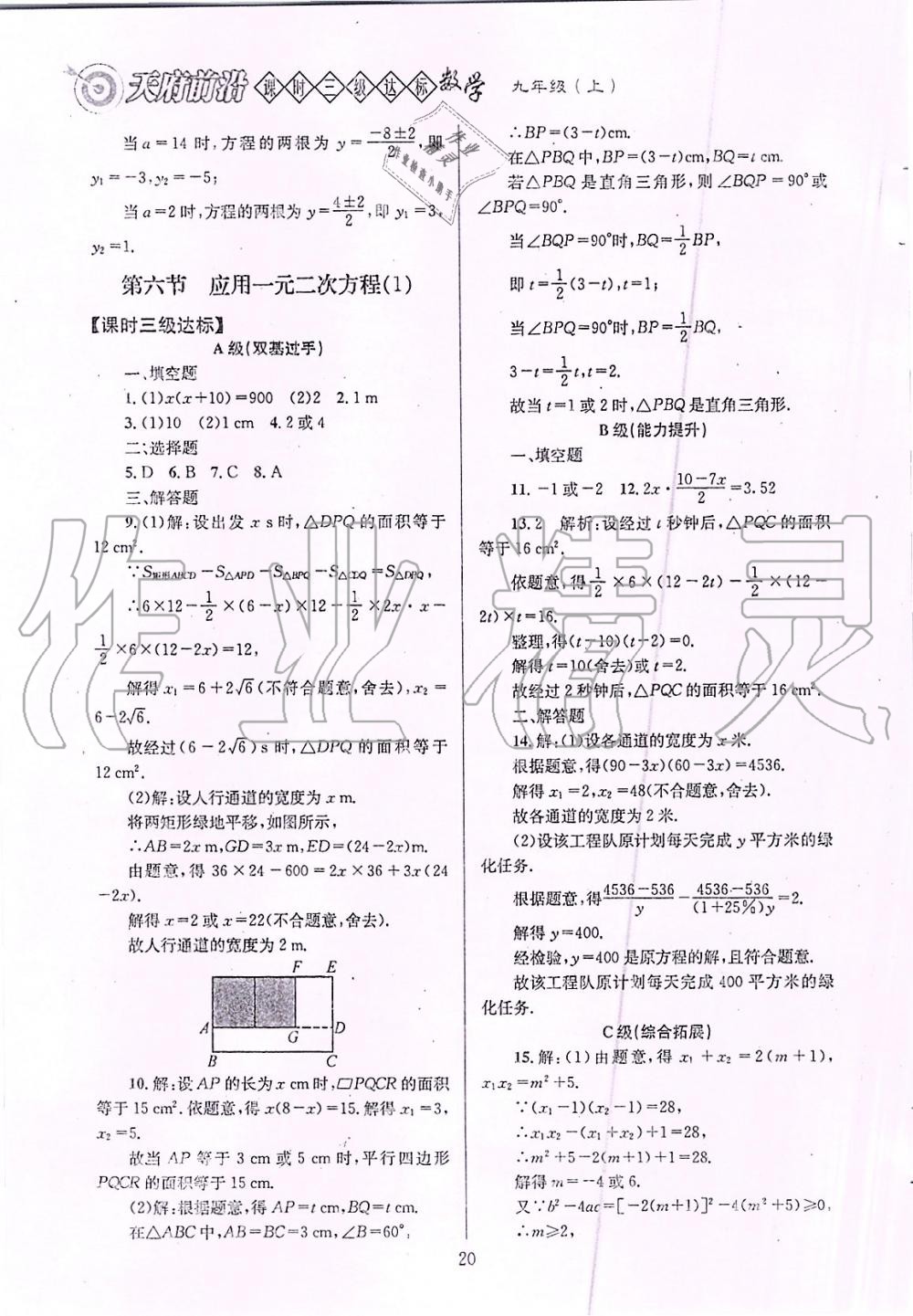 2019年天府前沿課時(shí)三級(jí)達(dá)標(biāo)九年級(jí)數(shù)學(xué)上冊(cè)北師大版 第20頁(yè)