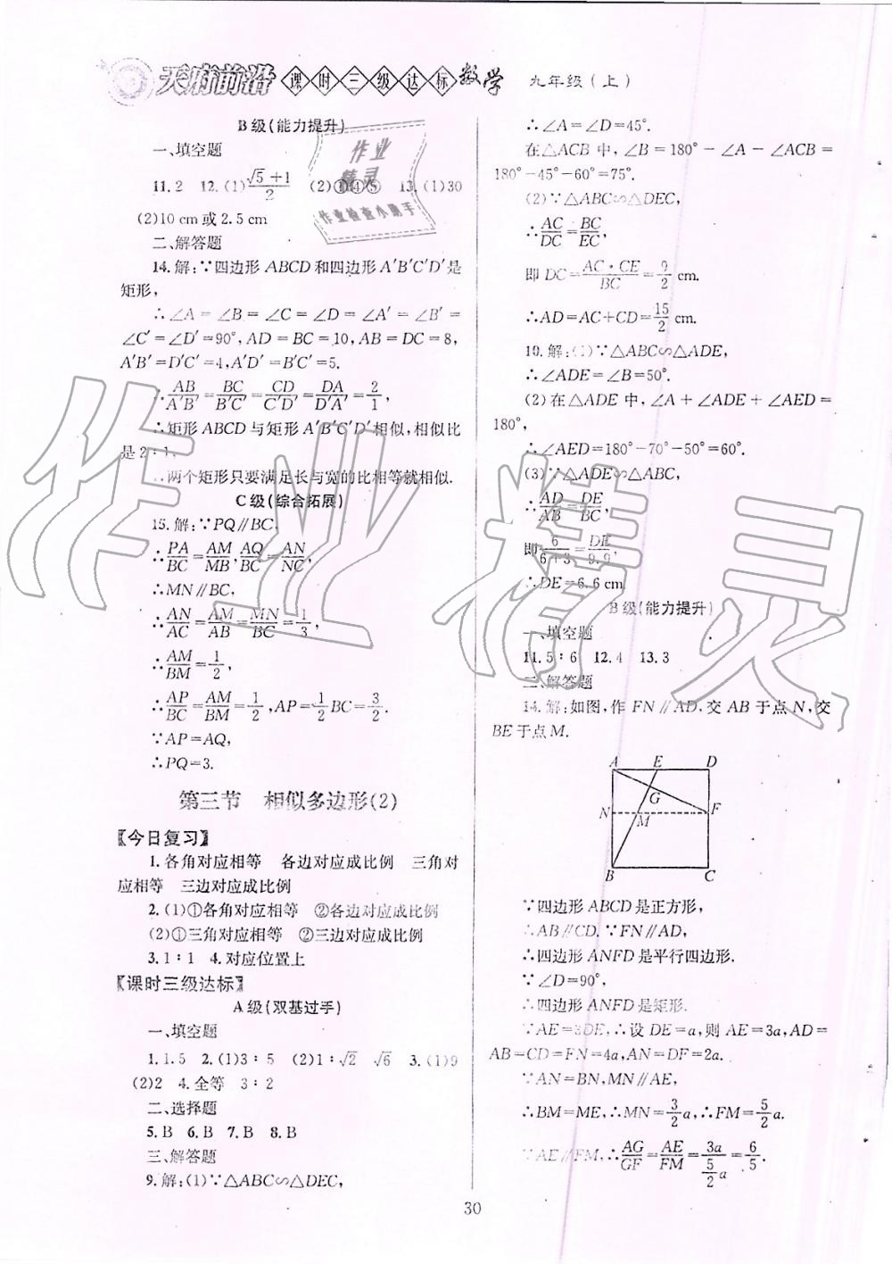 2019年天府前沿課時(shí)三級(jí)達(dá)標(biāo)九年級(jí)數(shù)學(xué)上冊(cè)北師大版 第30頁(yè)