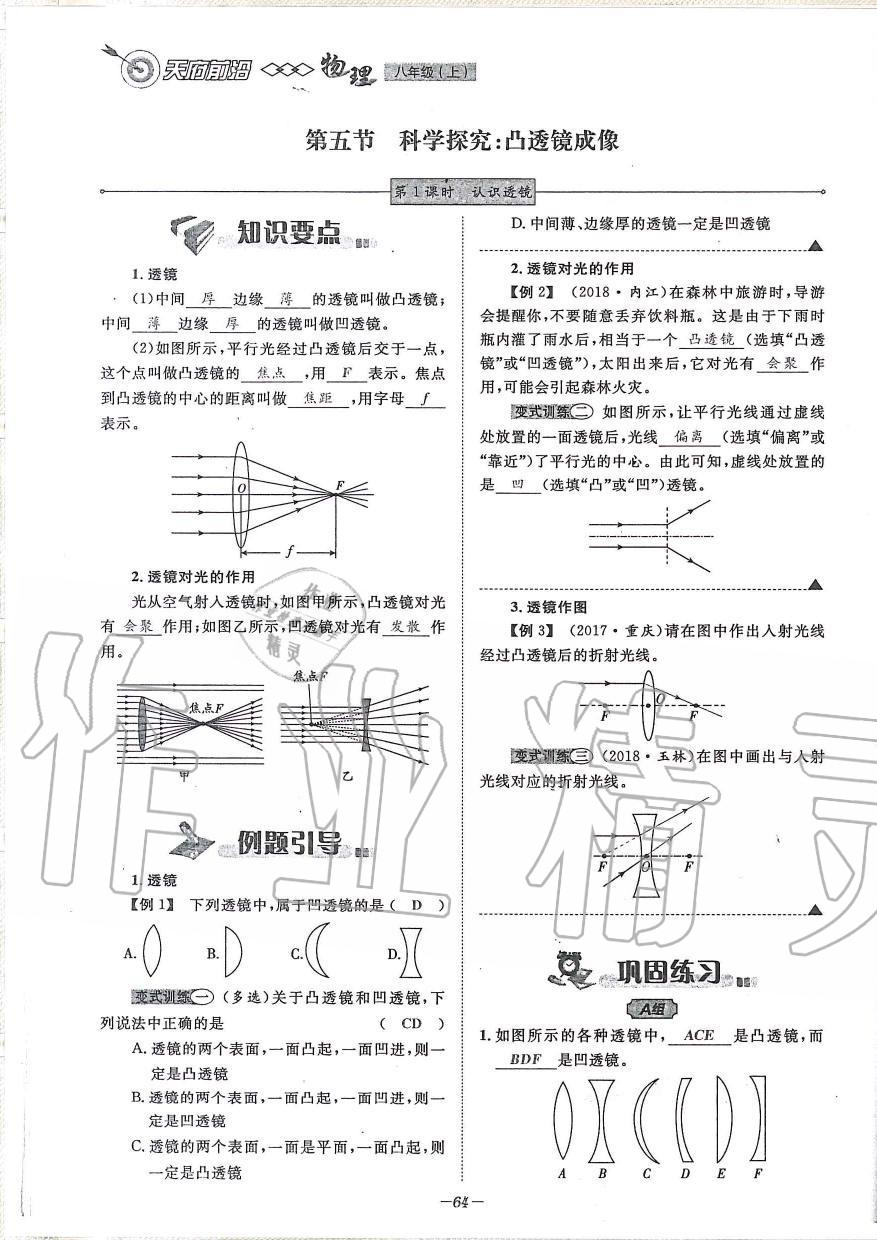 2019年天府前沿課時(shí)同步培優(yōu)訓(xùn)練八年級(jí)物理上冊(cè)教科版 第64頁(yè)