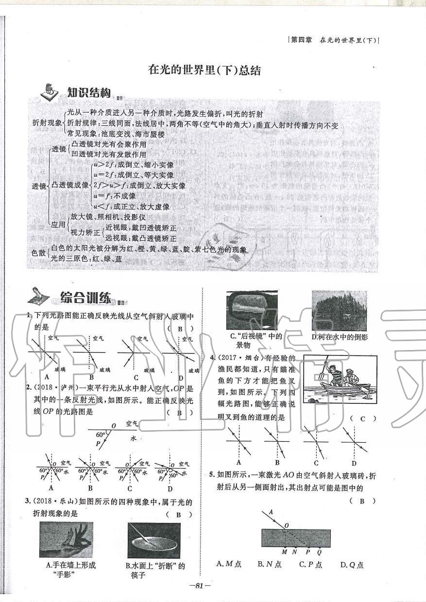 2019年天府前沿課時同步培優訓練八年級物理上冊教科版 第81頁