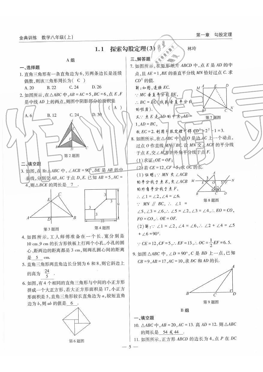 2019年金典訓(xùn)練八年級數(shù)學(xué)上冊北師大版 第5頁