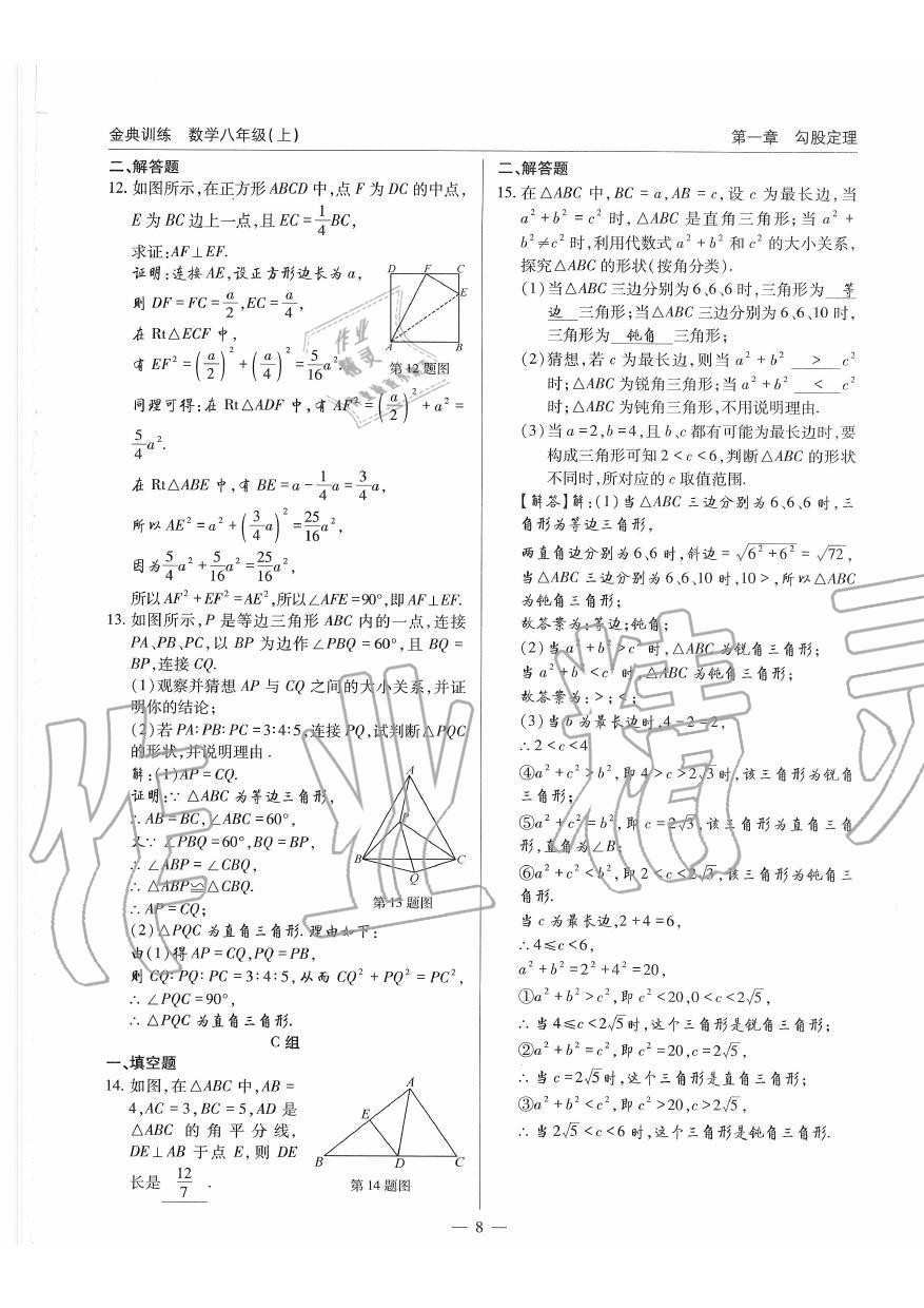 2019年金典訓(xùn)練八年級(jí)數(shù)學(xué)上冊(cè)北師大版 第8頁(yè)