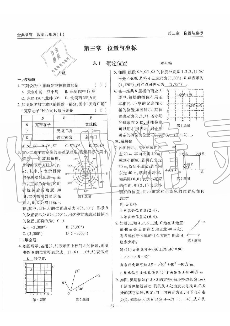 2019年金典訓(xùn)練八年級(jí)數(shù)學(xué)上冊(cè)北師大版 第37頁(yè)