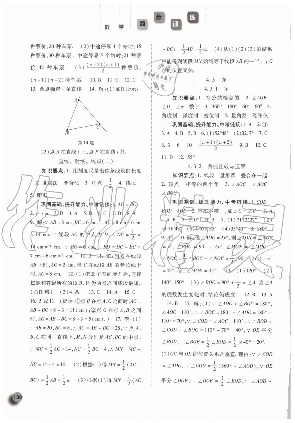 2019年同步训练七年级数学上册人教版河北人民出版社 第14页