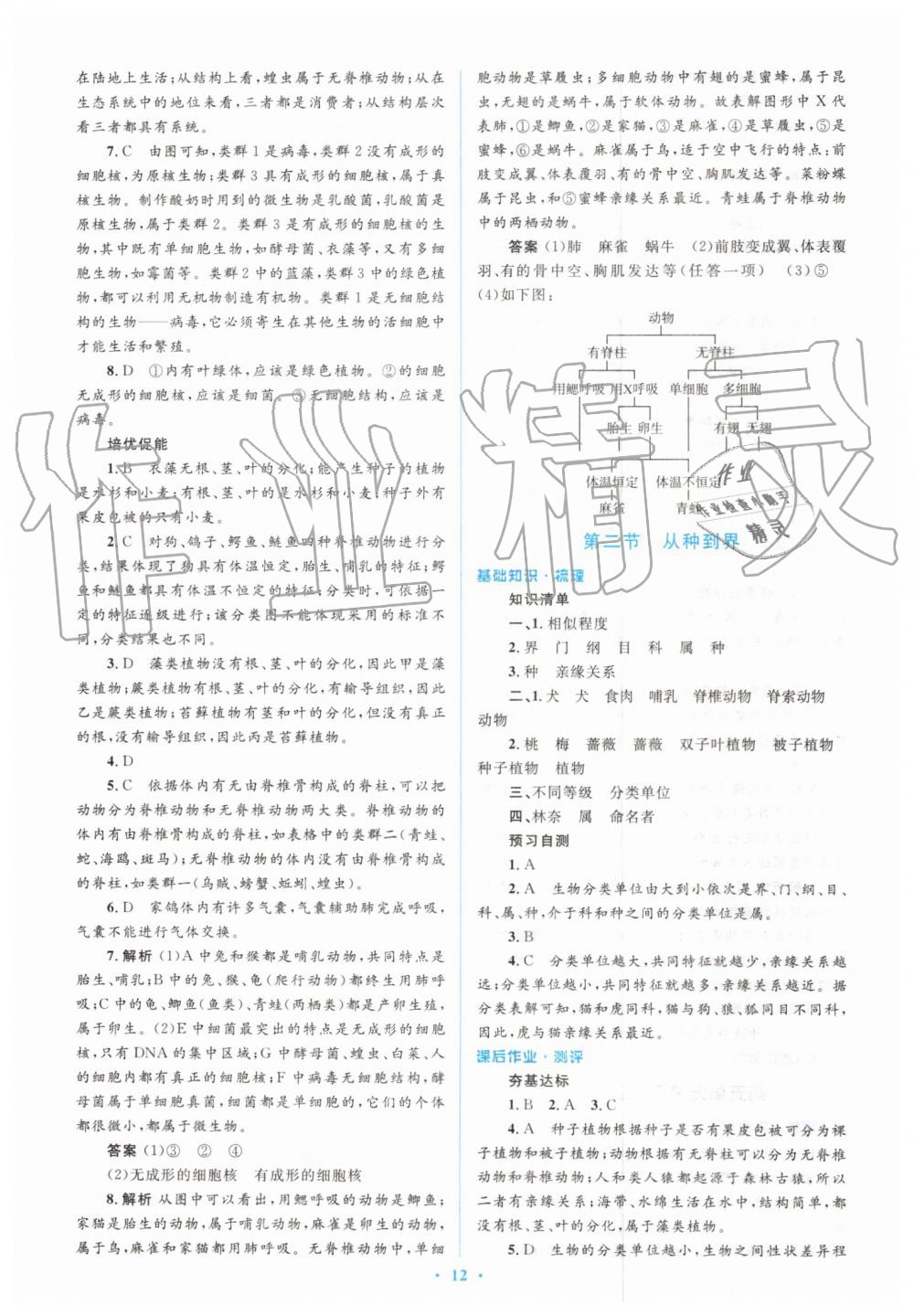 2019年人教金學(xué)典同步解析與測(cè)評(píng)學(xué)考練八年級(jí)生物學(xué)上冊(cè)人教版 第12頁