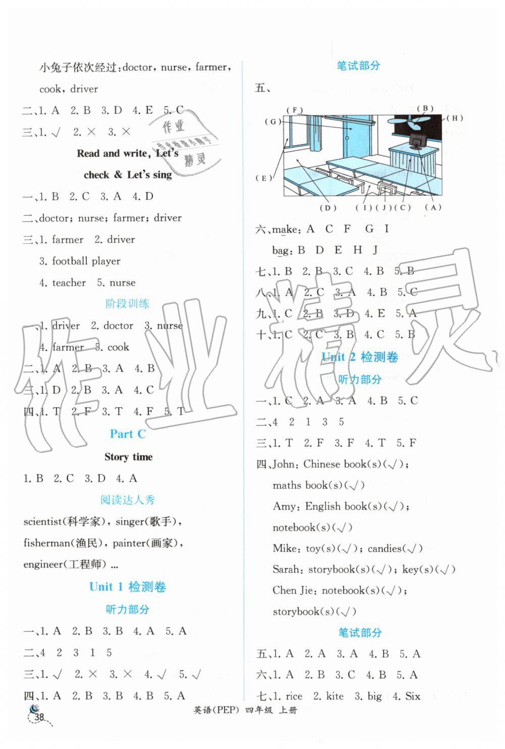 2019年同步導(dǎo)學(xué)案課時練四年級英語上冊人教版 第6頁