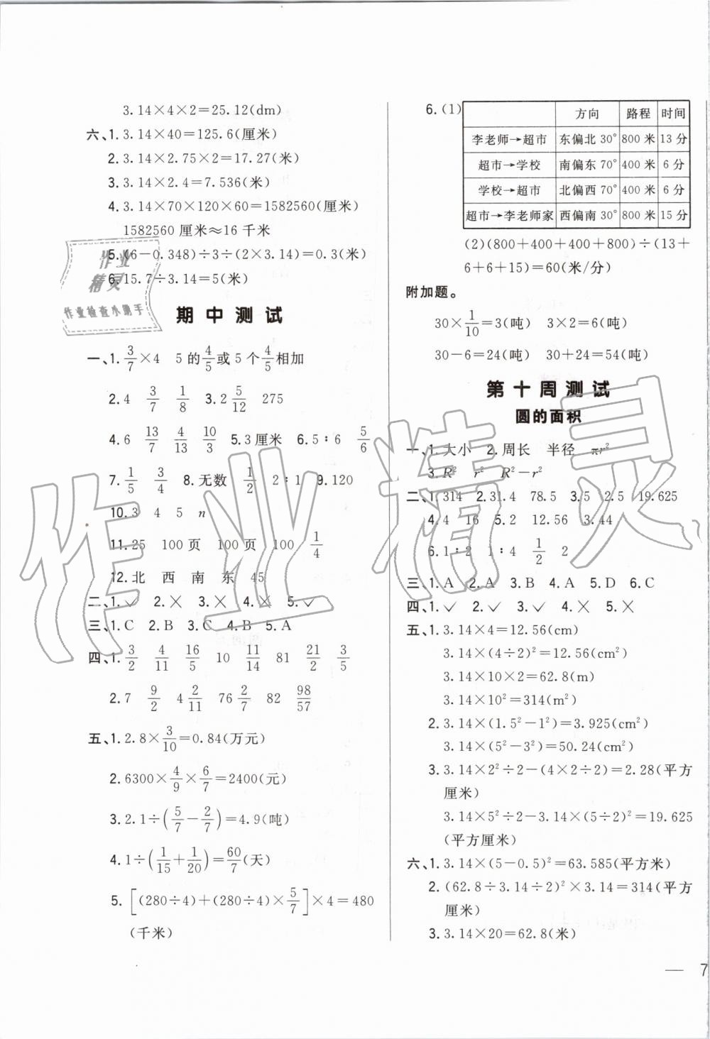 2019年悅?cè)缓脤W生周周測六年級數(shù)學上冊人教版 第7頁