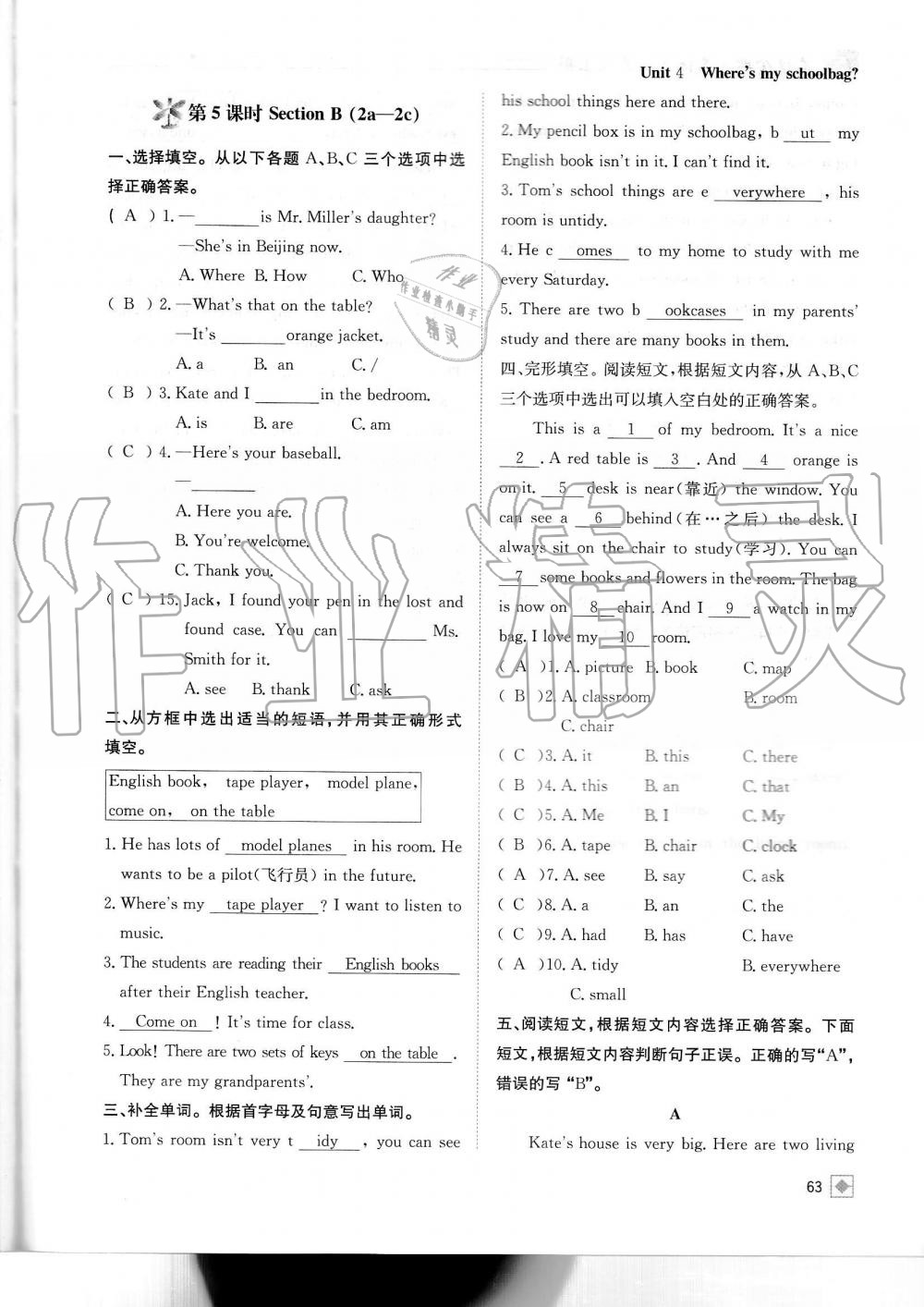 2019年名校金典課堂七年級英語上冊人教版成都專版 第63頁