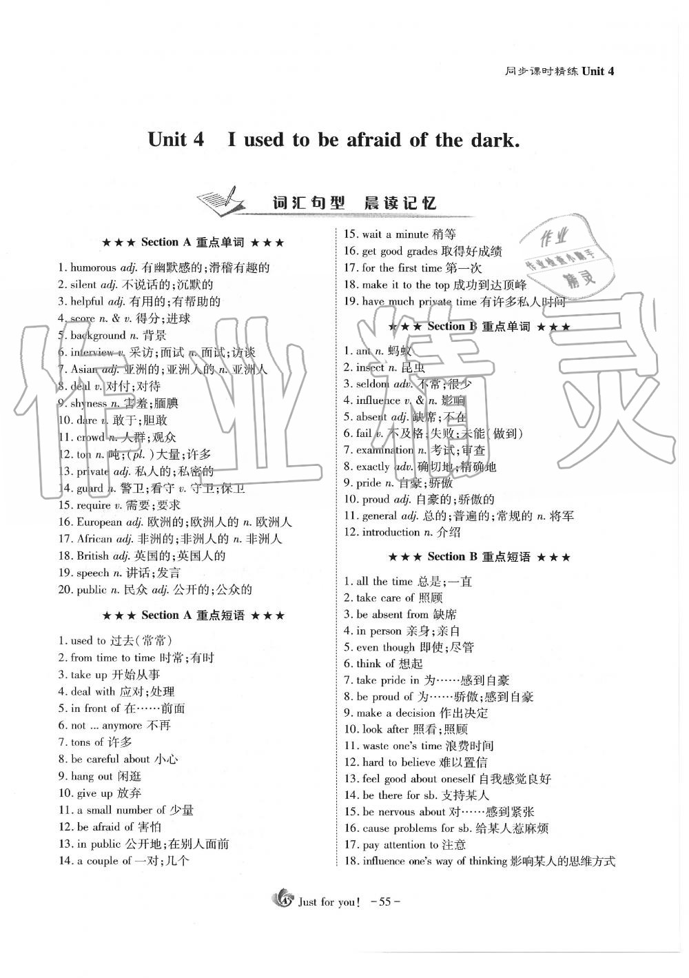 2019年蓉城優(yōu)課堂給力A加九年級(jí)英語(yǔ)全一冊(cè)人教版 第55頁(yè)