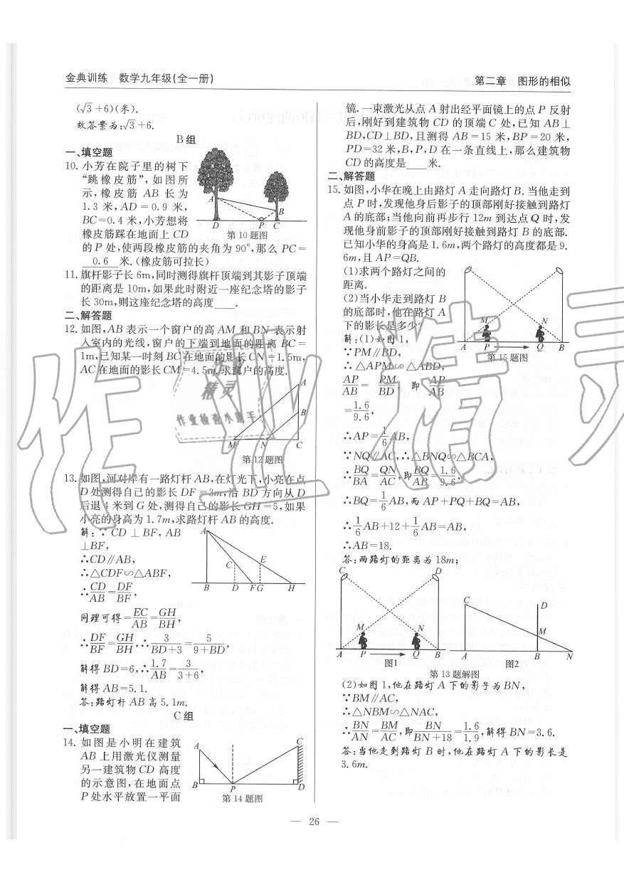 2019年金典訓(xùn)練九年級(jí)數(shù)學(xué)全一冊北師大版 第26頁