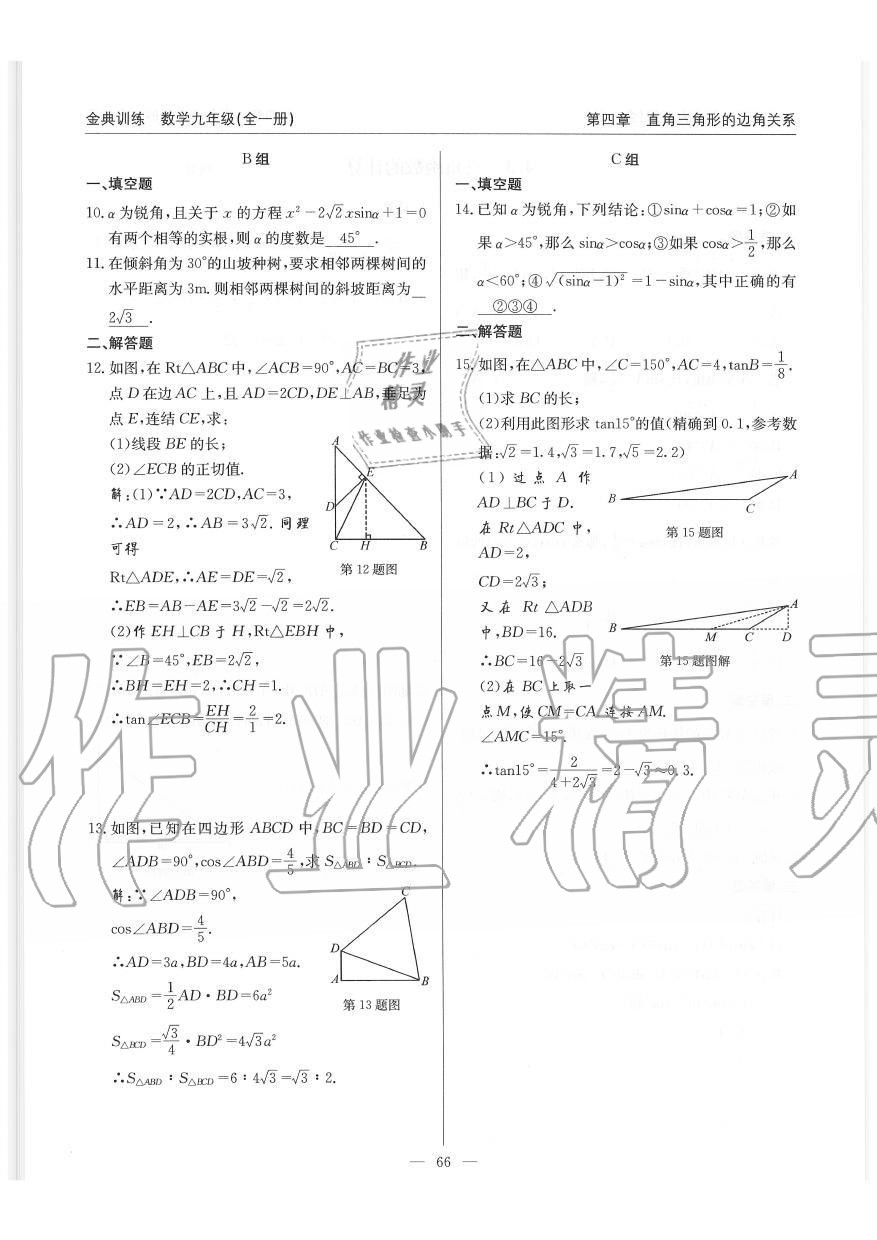 2019年金典訓練九年級數(shù)學全一冊北師大版 第66頁