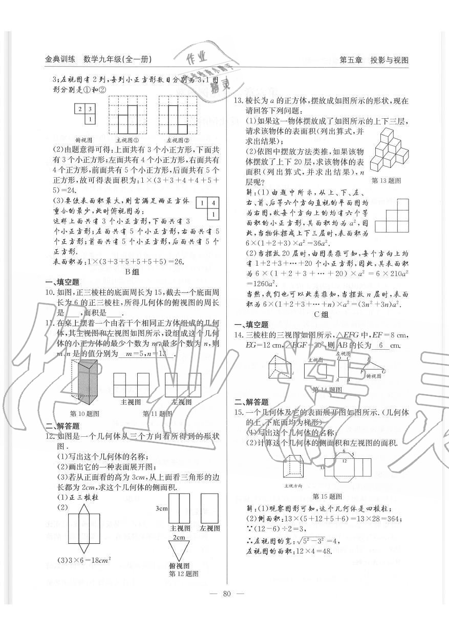 2019年金典訓練九年級數學全一冊北師大版 第80頁