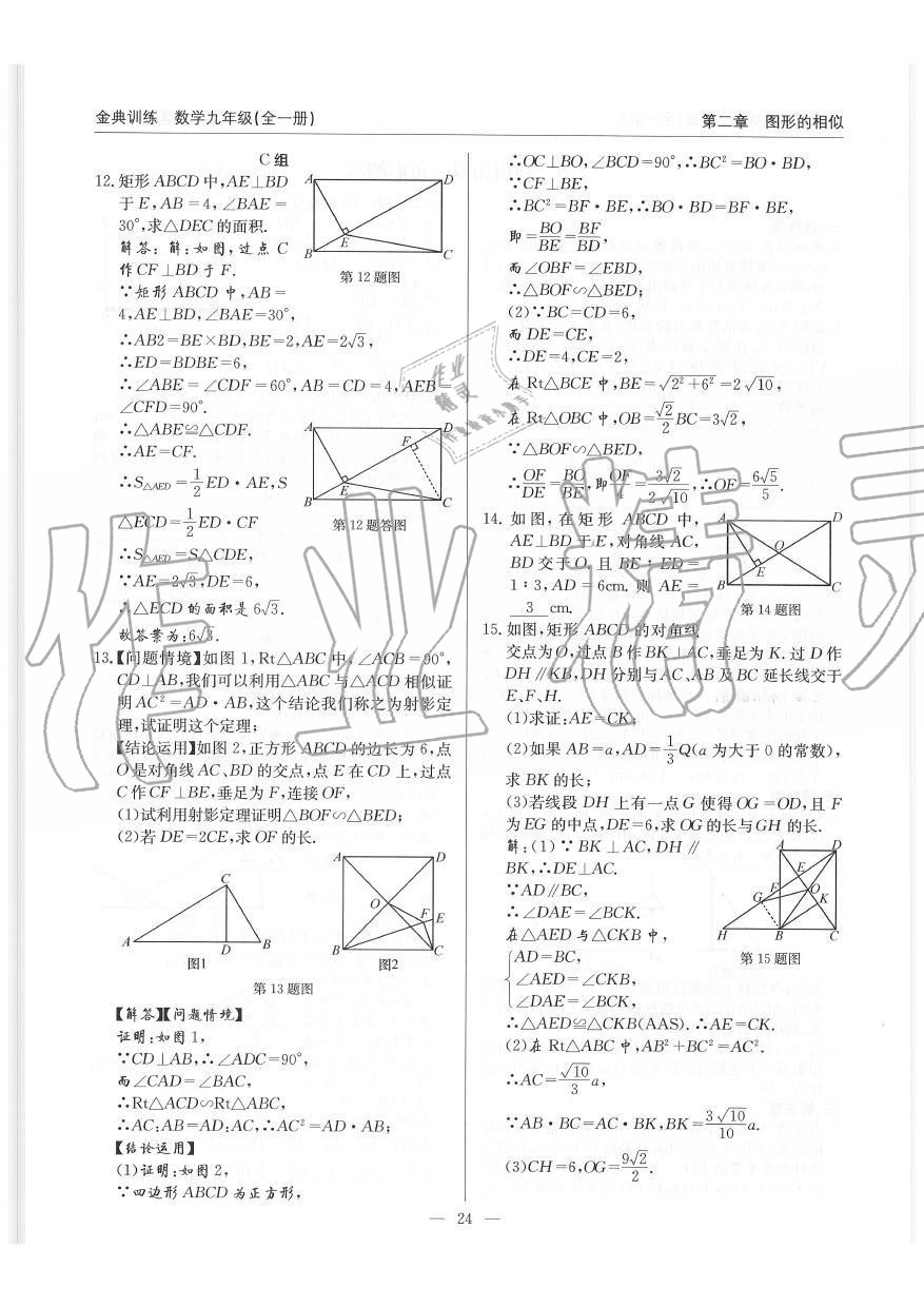 2019年金典訓(xùn)練九年級數(shù)學(xué)全一冊北師大版 第24頁