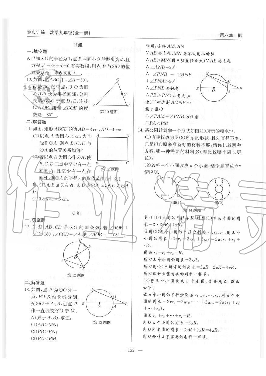 2019年金典訓(xùn)練九年級數(shù)學(xué)全一冊北師大版 第132頁