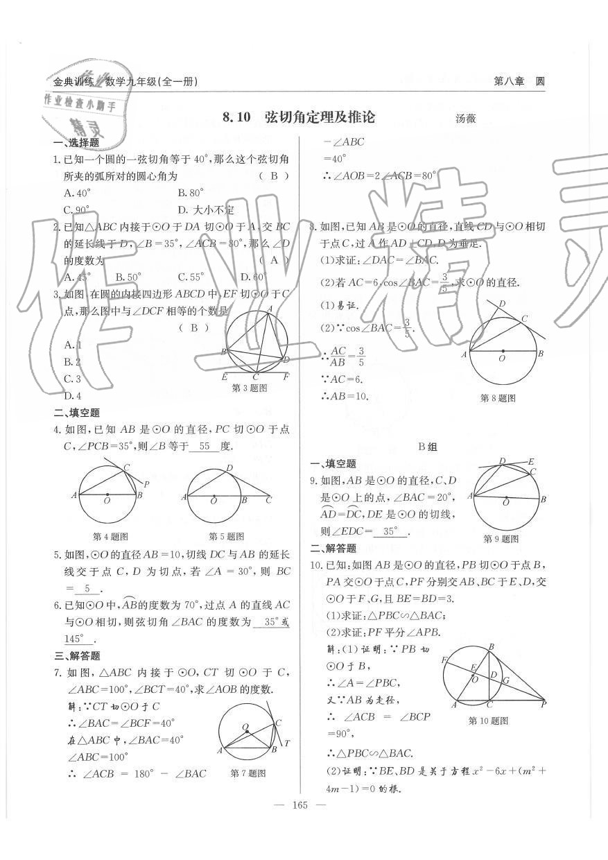 2019年金典訓(xùn)練九年級(jí)數(shù)學(xué)全一冊(cè)北師大版 第165頁