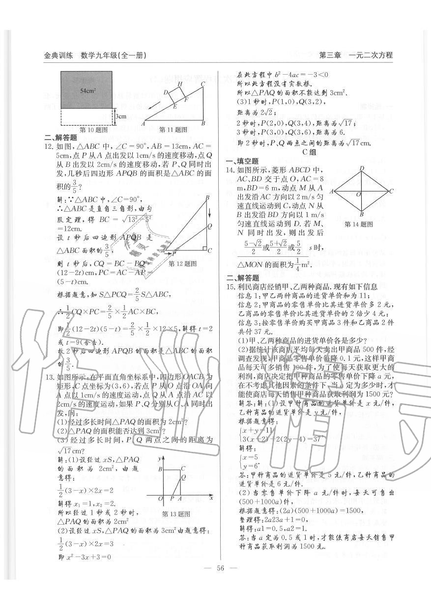 2019年金典訓練九年級數(shù)學全一冊北師大版 第56頁