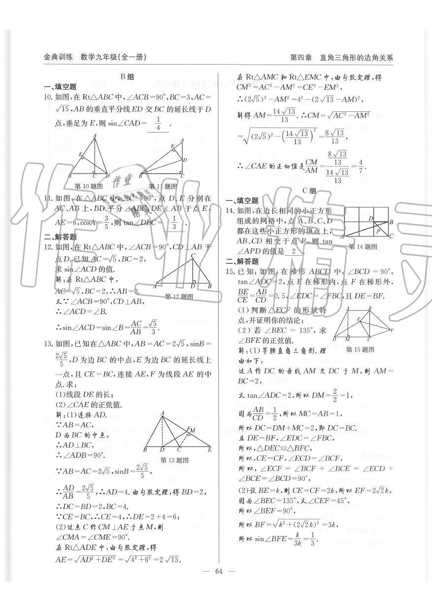 2019年金典訓(xùn)練九年級(jí)數(shù)學(xué)全一冊(cè)北師大版 第64頁(yè)