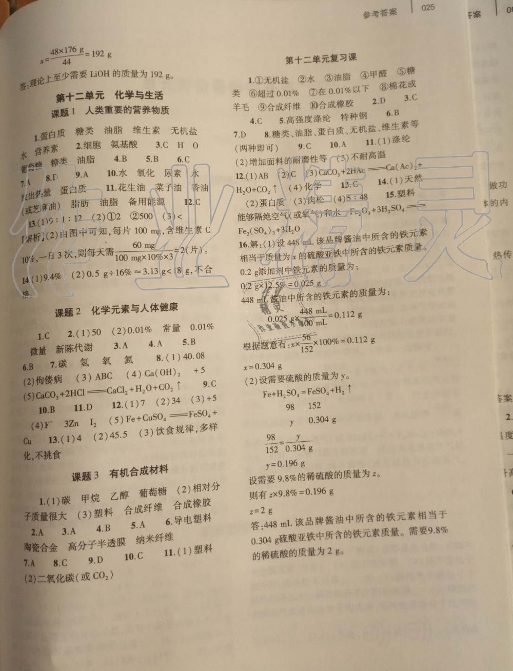 2019年基礎訓練九年級化學全一冊人教版大象出版社 第25頁