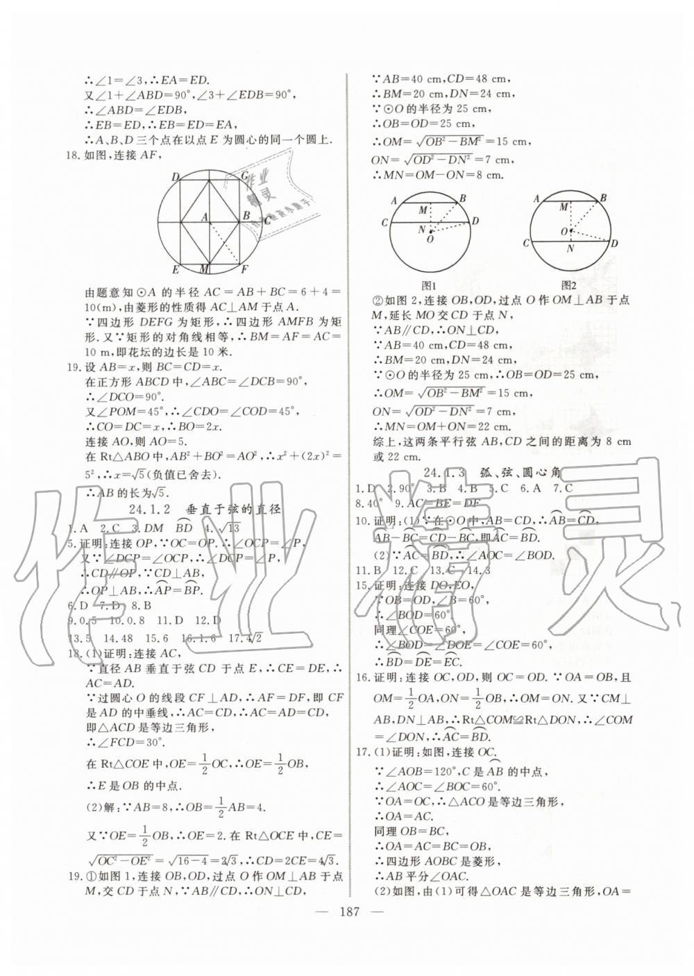 2019年新起点作业本九年级数学上册人教版河南专版 第19页