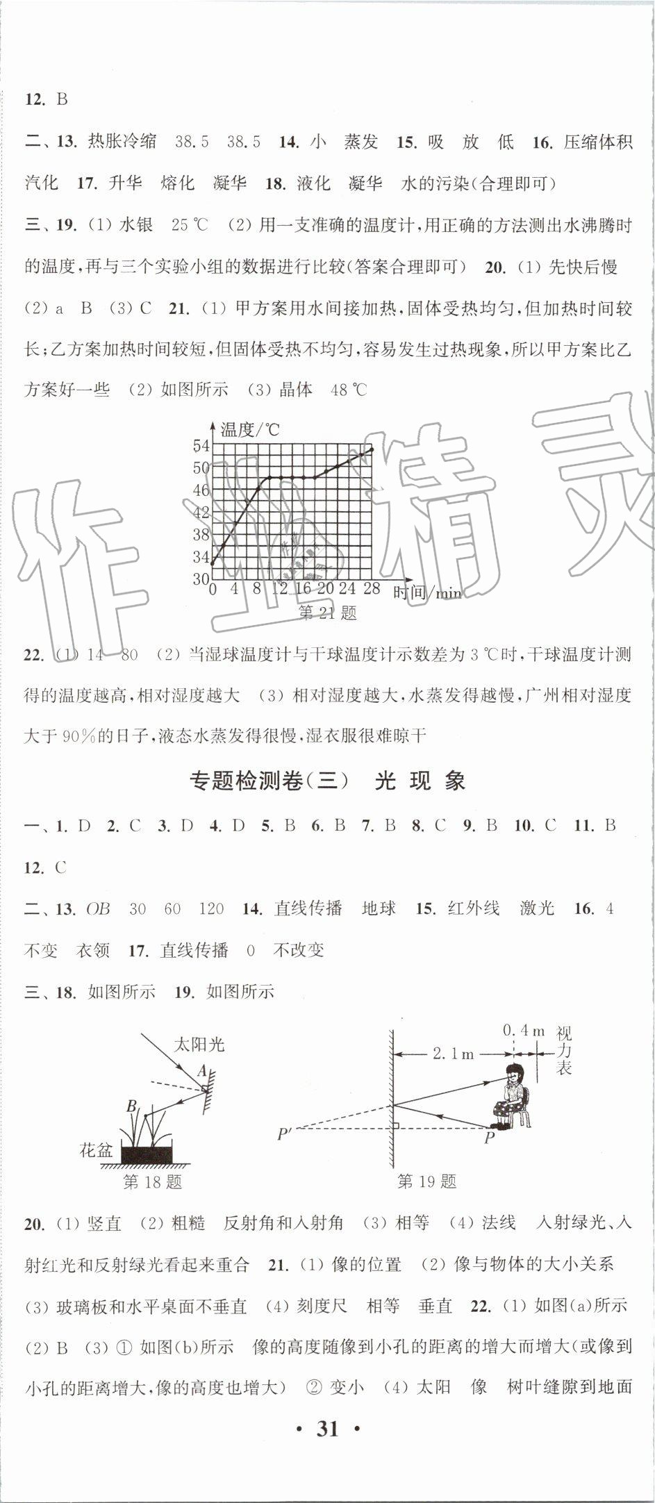 2019年通城學(xué)典活頁檢測八年級物理上冊蘇科版 第14頁