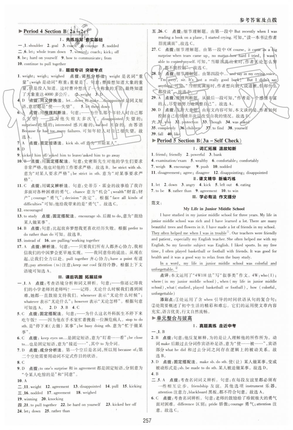 2019年綜合應用創(chuàng)新題典中點九年級英語全一冊人教版陜西人民教育出版社 第43頁