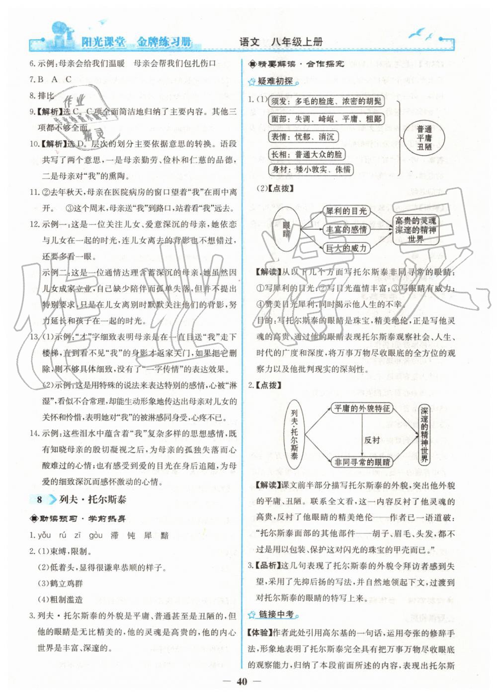 2019年陽(yáng)光課堂金牌練習(xí)冊(cè)八年級(jí)語(yǔ)文上冊(cè)人教版 第8頁(yè)