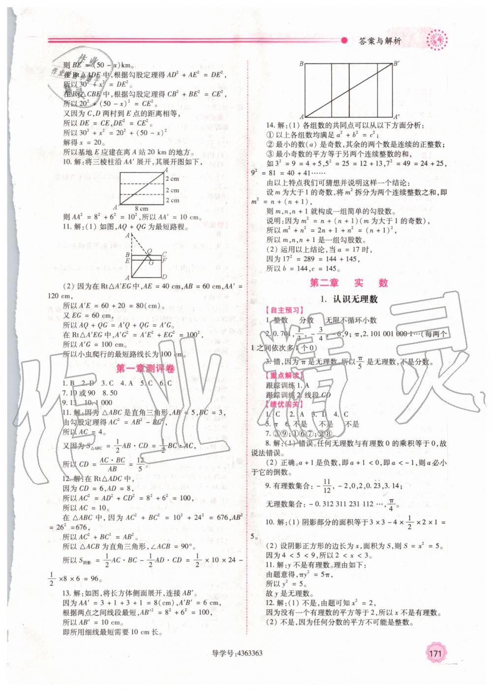 2019年绩优学案八年级数学上册北师大版 第3页