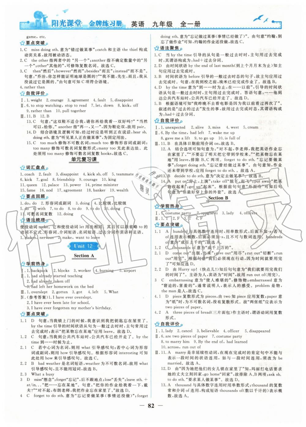 2019年陽光課堂金牌練習(xí)冊九年級英語全一冊人教版 第10頁