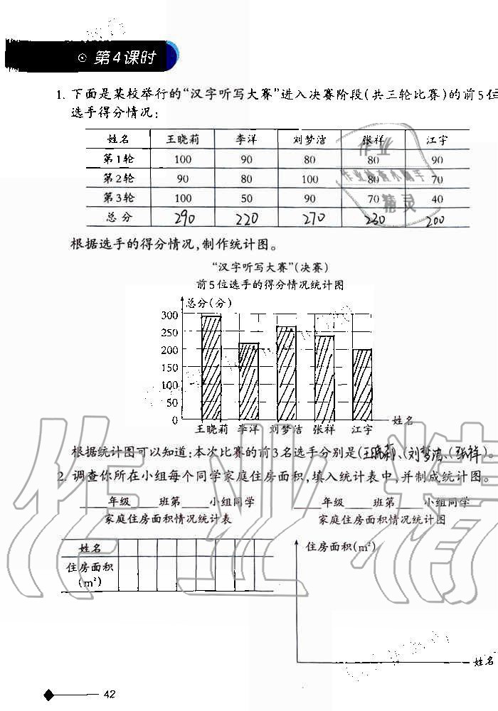 2019年小學(xué)數(shù)學(xué)同步練習(xí)四年級(jí)上冊(cè)西師大版西南師范大學(xué)出版社重慶專版 第42頁