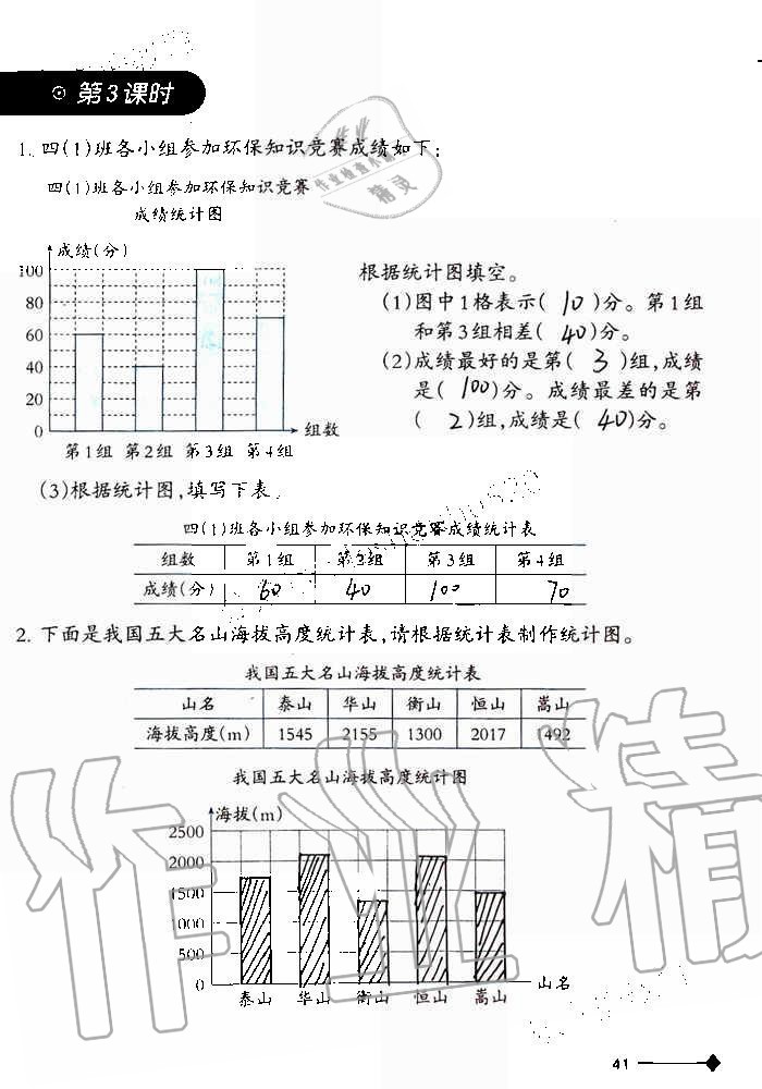 2019年小學數(shù)學同步練習四年級上冊西師大版西南師范大學出版社重慶專版 第41頁