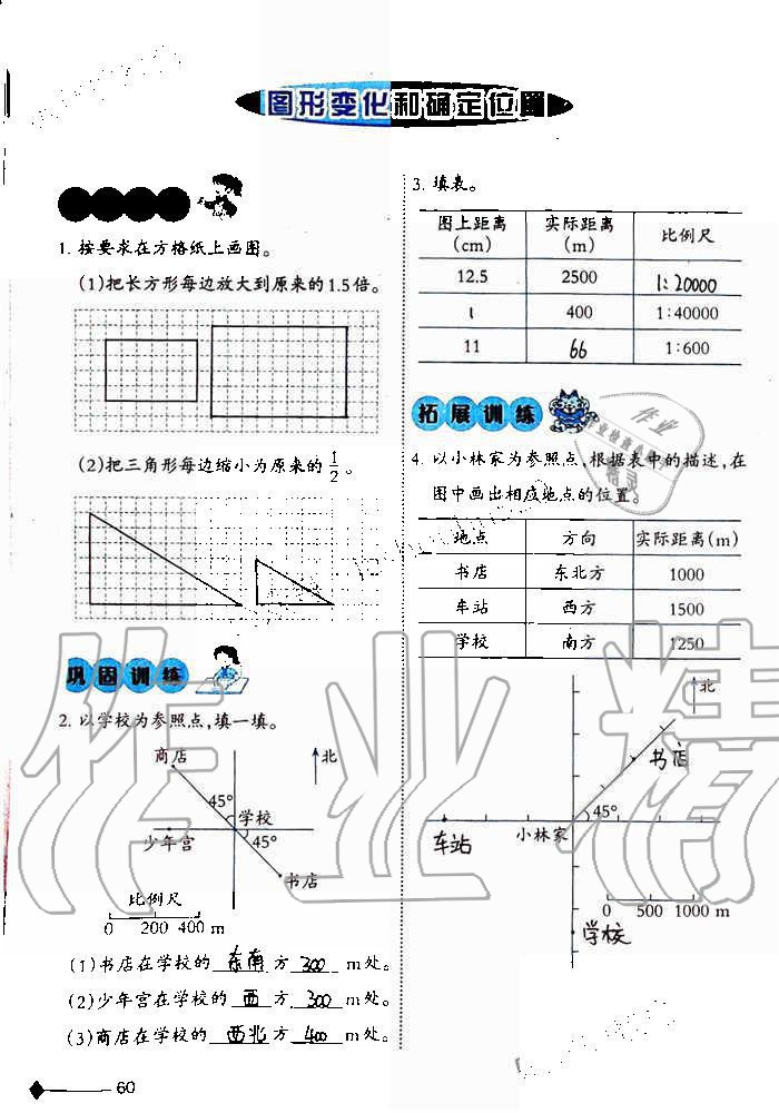 2019年小学数学同步练习六年级上册西师大版西南师范大学出版社重庆专版 第60页