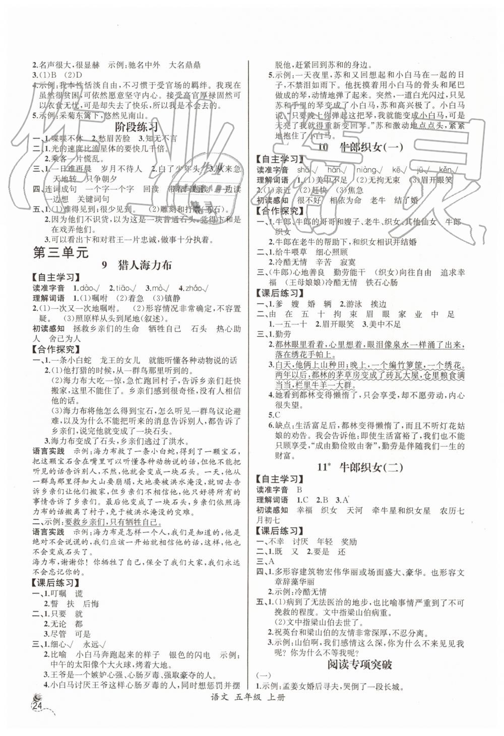 2019年同步導(dǎo)學(xué)案課時(shí)練五年級(jí)語文上冊(cè)人教版河北專版 第4頁