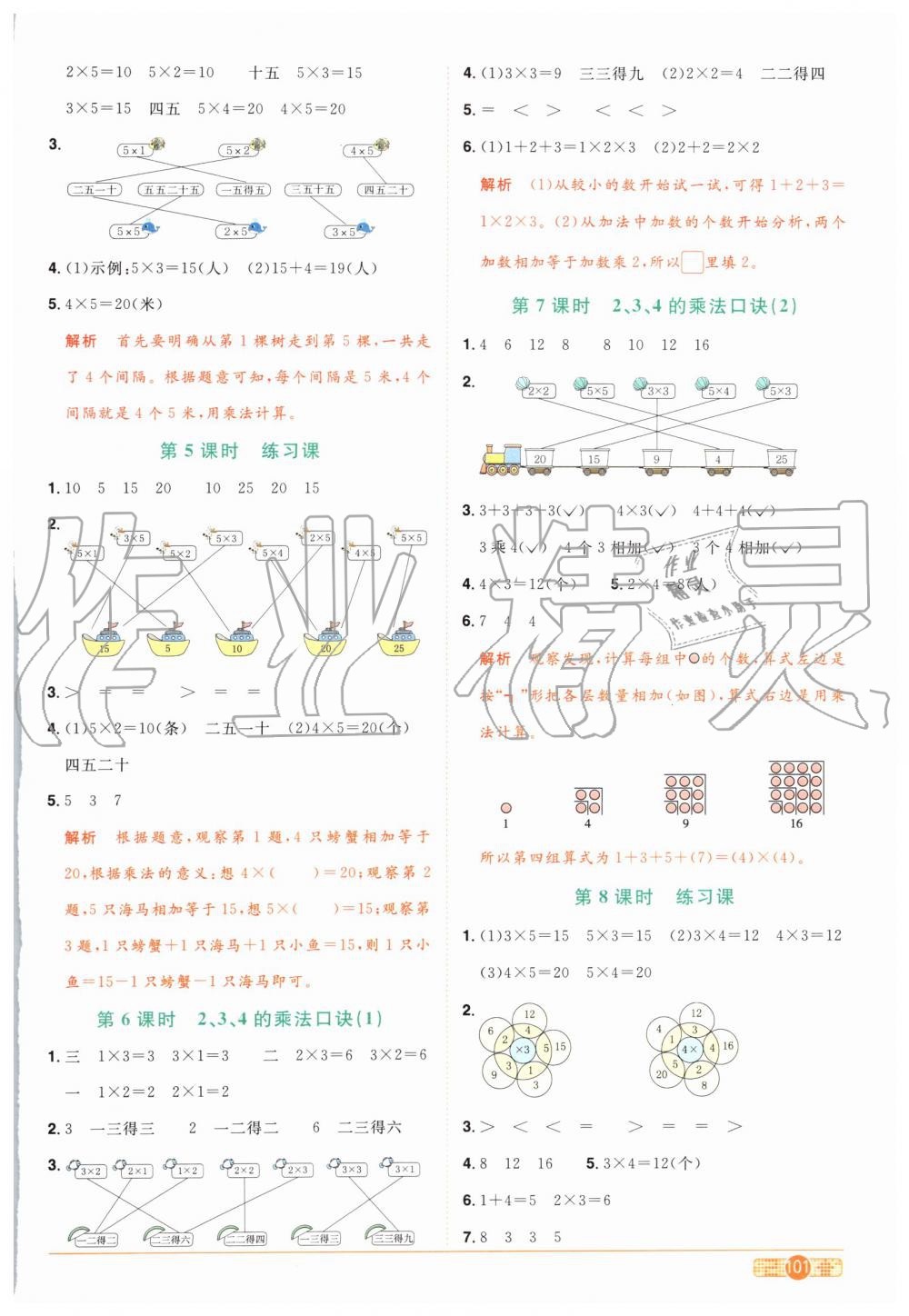 2019年陽(yáng)光同學(xué)課時(shí)達(dá)標(biāo)訓(xùn)練二年級(jí)數(shù)學(xué)上冊(cè)人教版浙江專版 第7頁(yè)