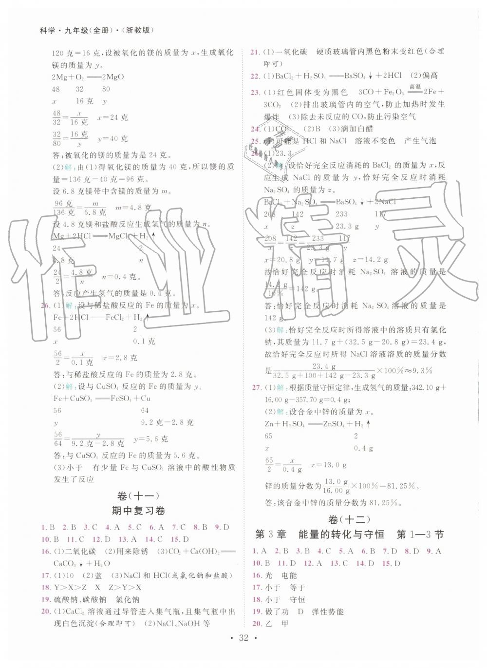 2019年一阅优品作业本九年级科学全一册浙教版 第31页