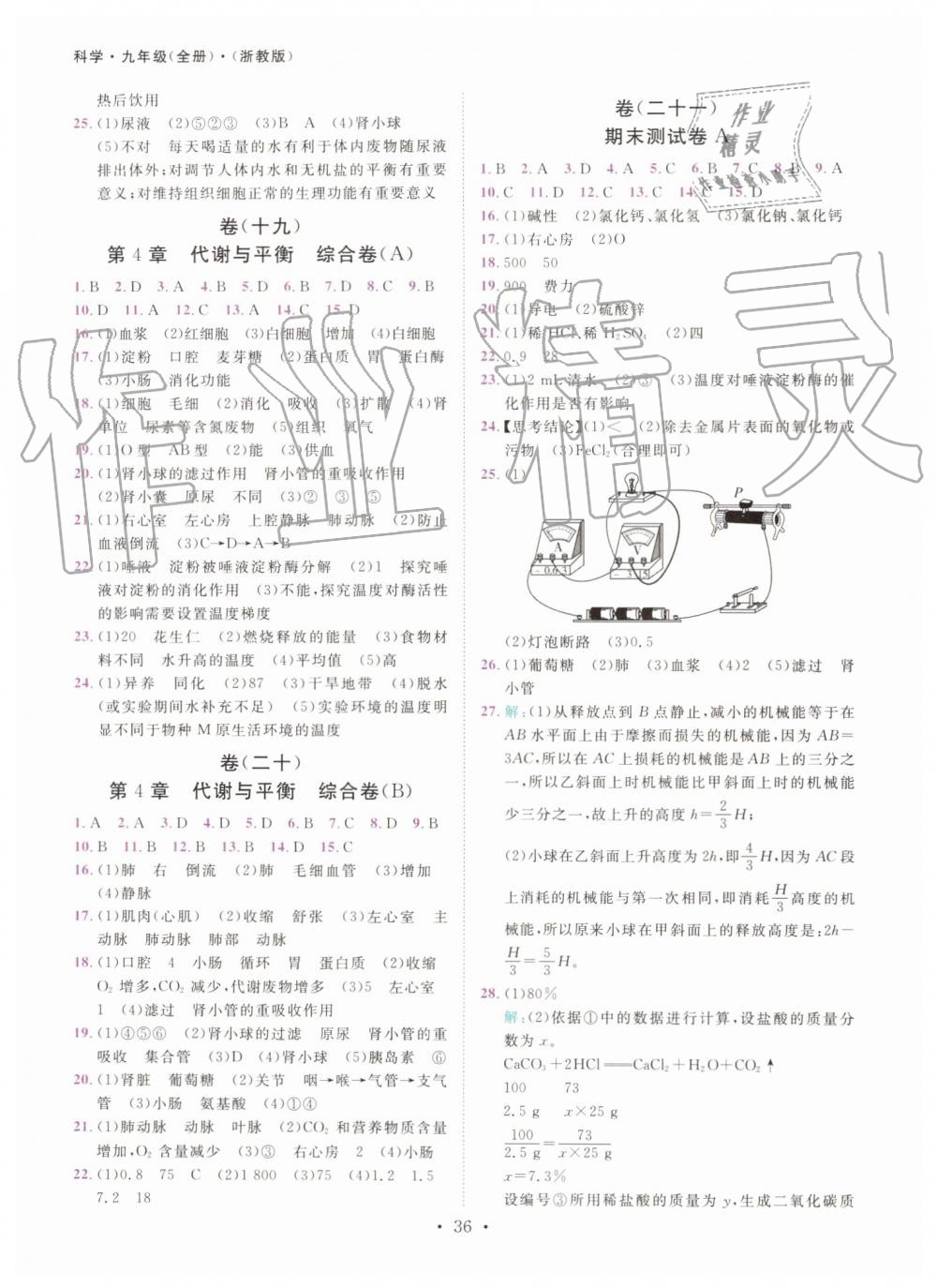 2019年一阅优品作业本九年级科学全一册浙教版 第35页