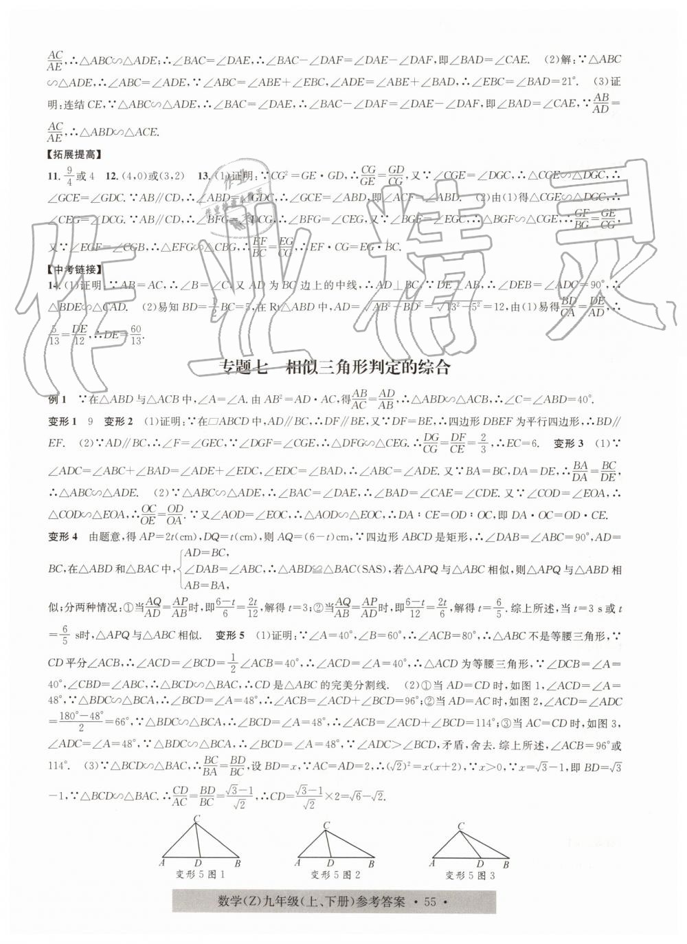 2019年習(xí)題e百課時訓(xùn)練九年級數(shù)學(xué)全一冊浙教版 第19頁